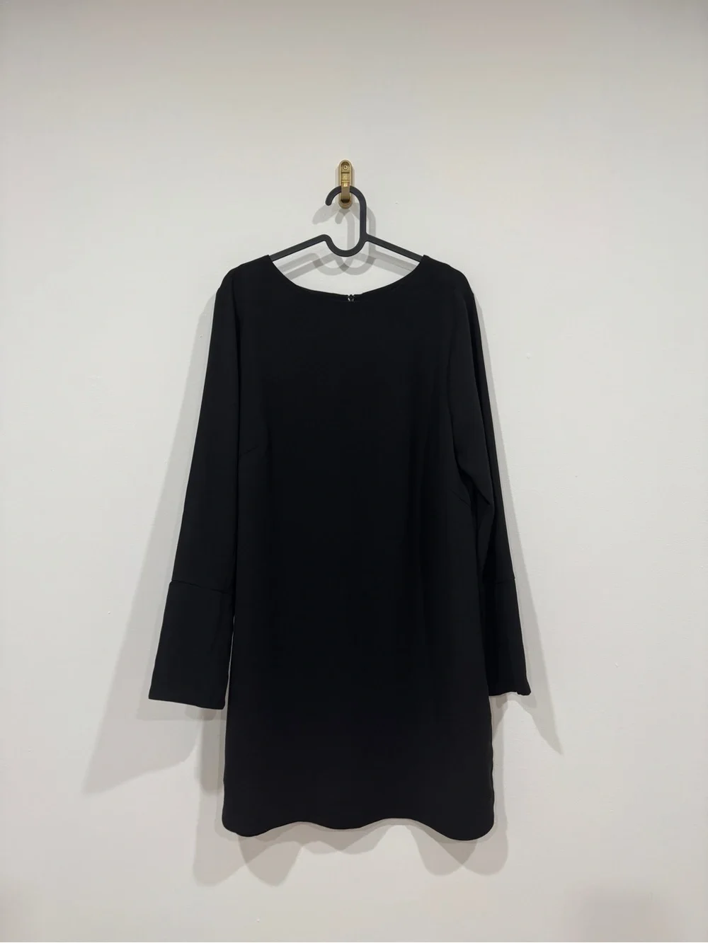 h&m black shift dress ~ ~size 12 Square neckline and elbow H&M Women's Long Sleeve Shift